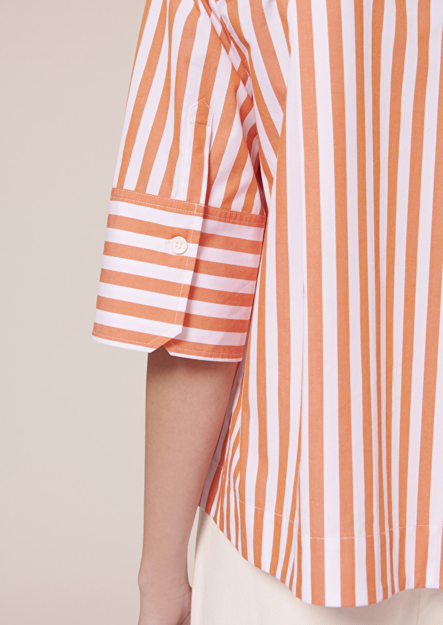 Chemise Camillianaorange à rayures en popeline