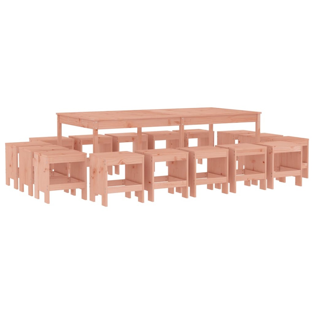 Ensemble à dîner de jardin 17 pcs bois massif de douglas