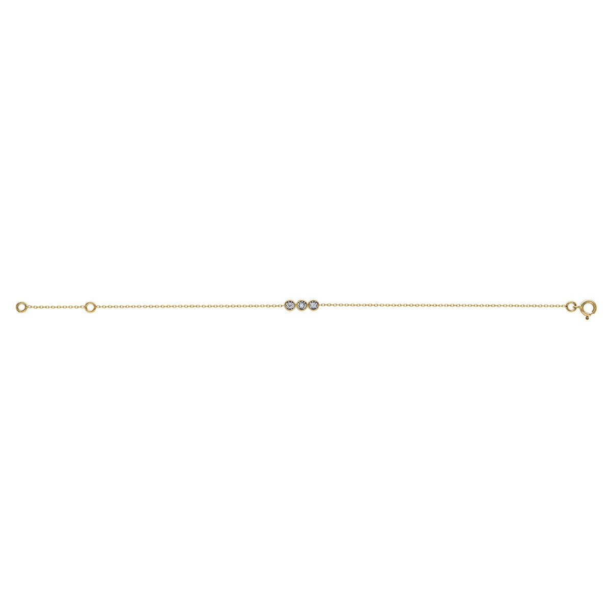 Bracelet Brillaxis trilogie diamant or jaune