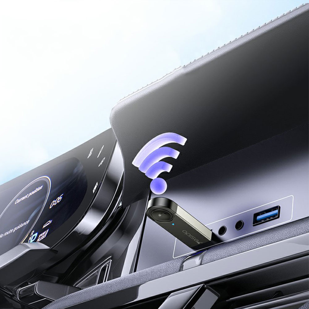 KFZ USB auf Bluetooth 5.0 Dongle mit Freisprecheinrichtung und USB Stick Funktion - Silber