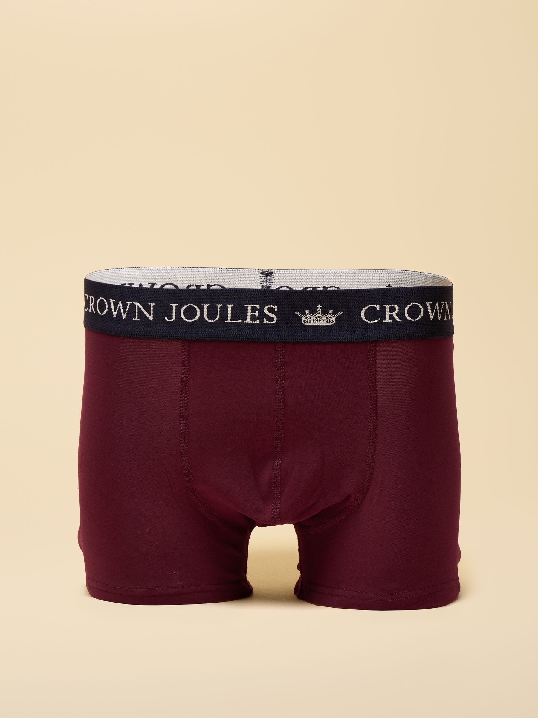 Rood en marineblauw - Joules Crown Joules Cotton Jersey Boxer Shorts - Verpakking van 3