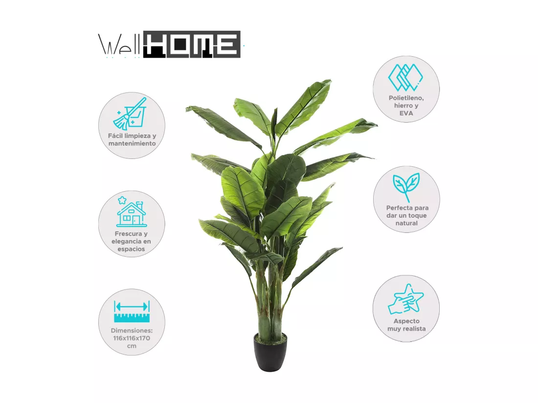 WELL HOME – Bananier artificiel, élégance naturelle sans entretien, élégance vivace sans effort
