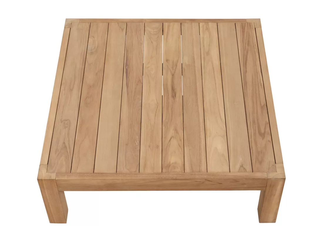 Table basse de jardin carrée en teck L.94 cm - Naturel clair - SUMINI de MYLIA