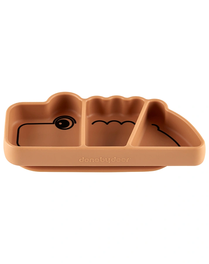 Silikon-Snackschale STICK&STAY – CROCO in braun