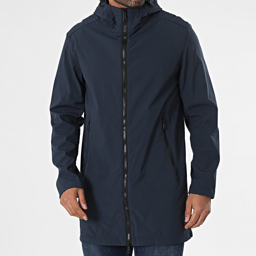 Veste Zippée Capuche Bleu Marine