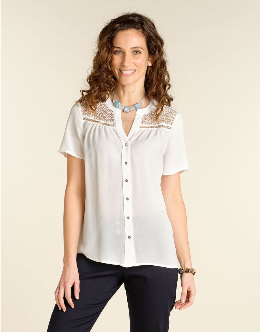 Blouse dentelle écru