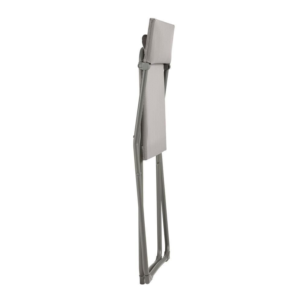 Set 1 quadratischer klappbarer Gartentisch, 2 ultrakompakte Klappstühle Balcony Stahl Titane-Titane