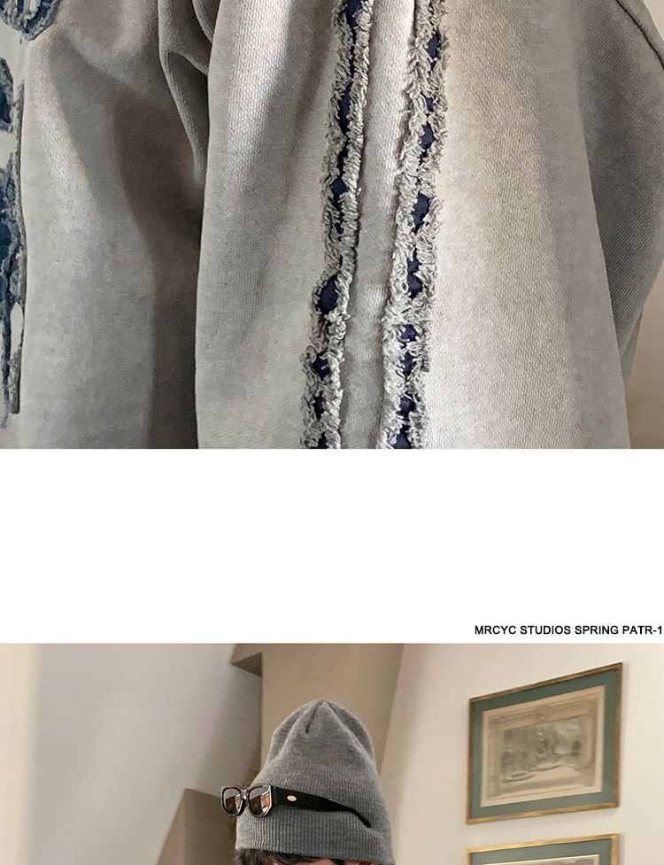 MRCYC - Sweatshirt met ronde hals en geborduurde letters in distressed-stijl