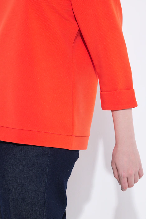 Shirt, Struktur, Rundhalsausschnitt, 3/4-Arm, paprika
