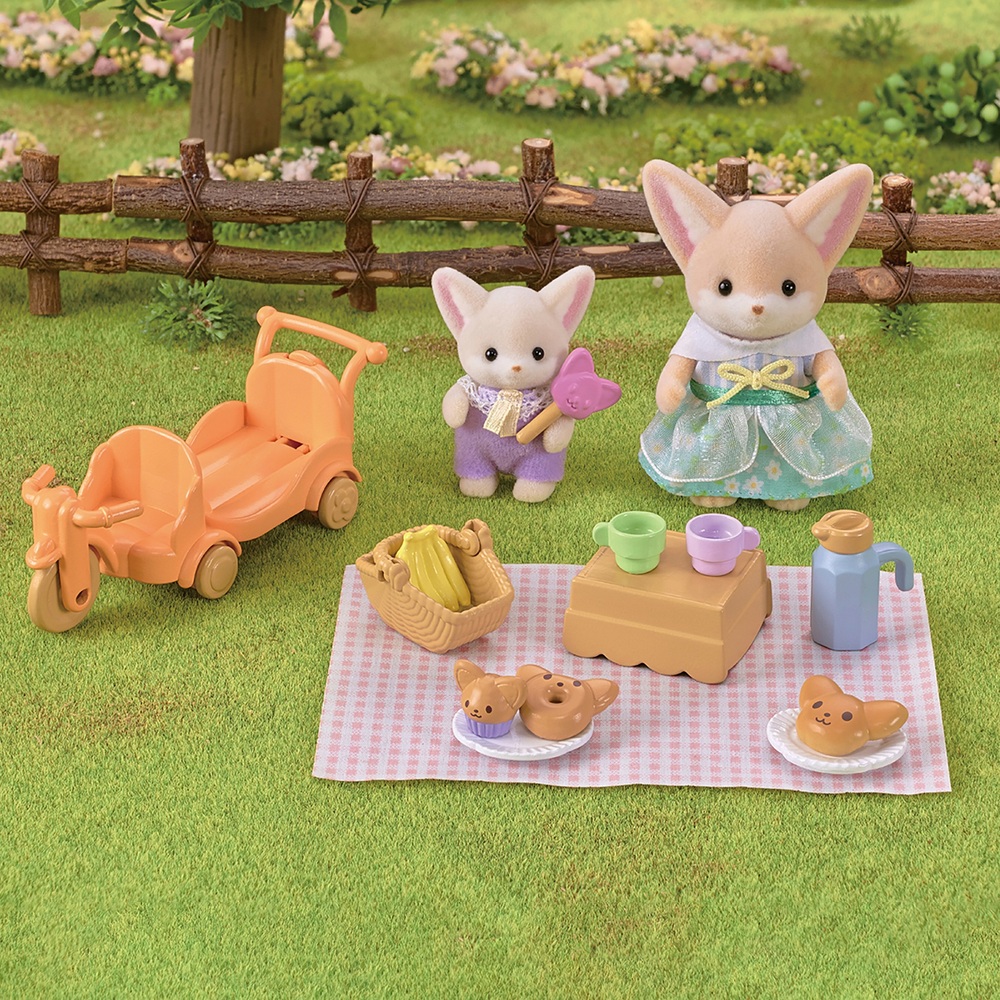 Sylvanian Families Sonniges Picknick-Set Fennek-Fuchs-Schwester & Baby