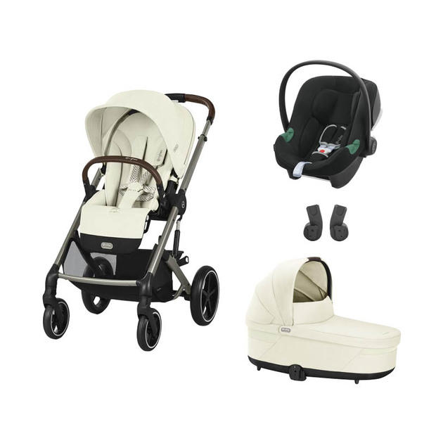 POUSSETTE TRIO Balios S Lux TPE Seashell Beige + Aton B2 Black + Nacelle Seashell Beige - CYBEX