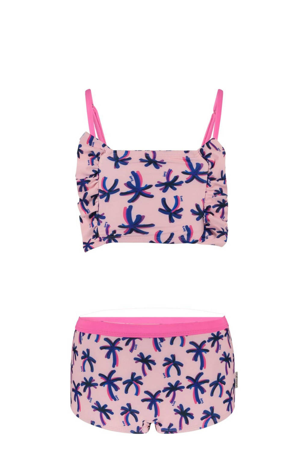 crop bikini met ruches roze