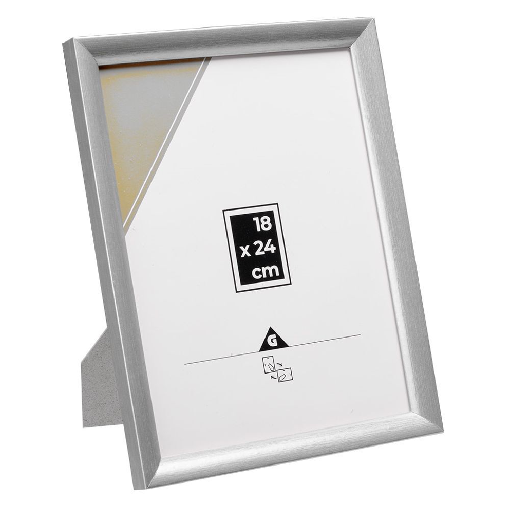 Cadre porte-photo argenté 18x24 cm