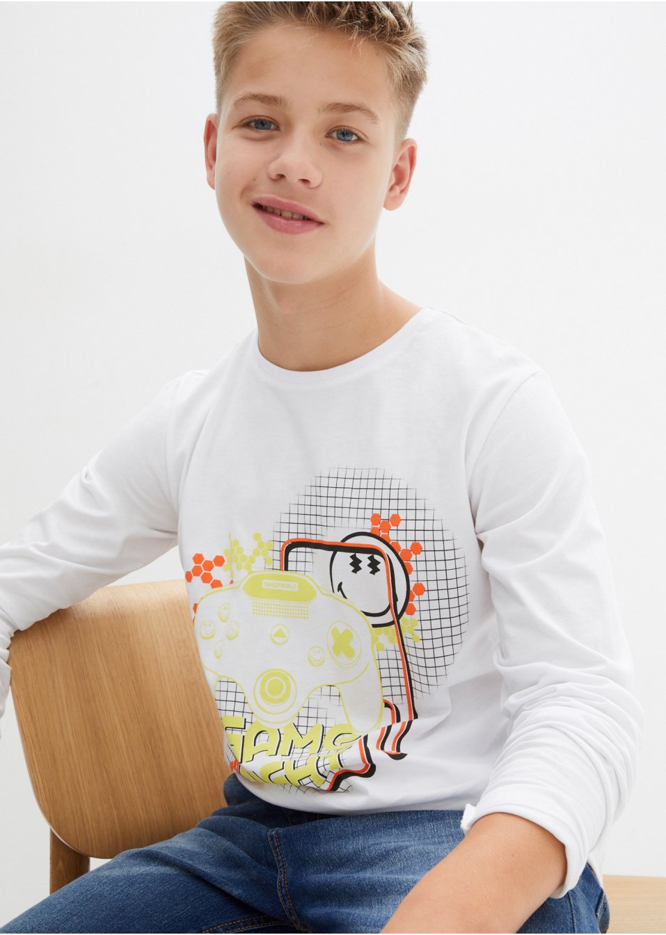 T-shirt manches longues garçon Smiley World Gaming