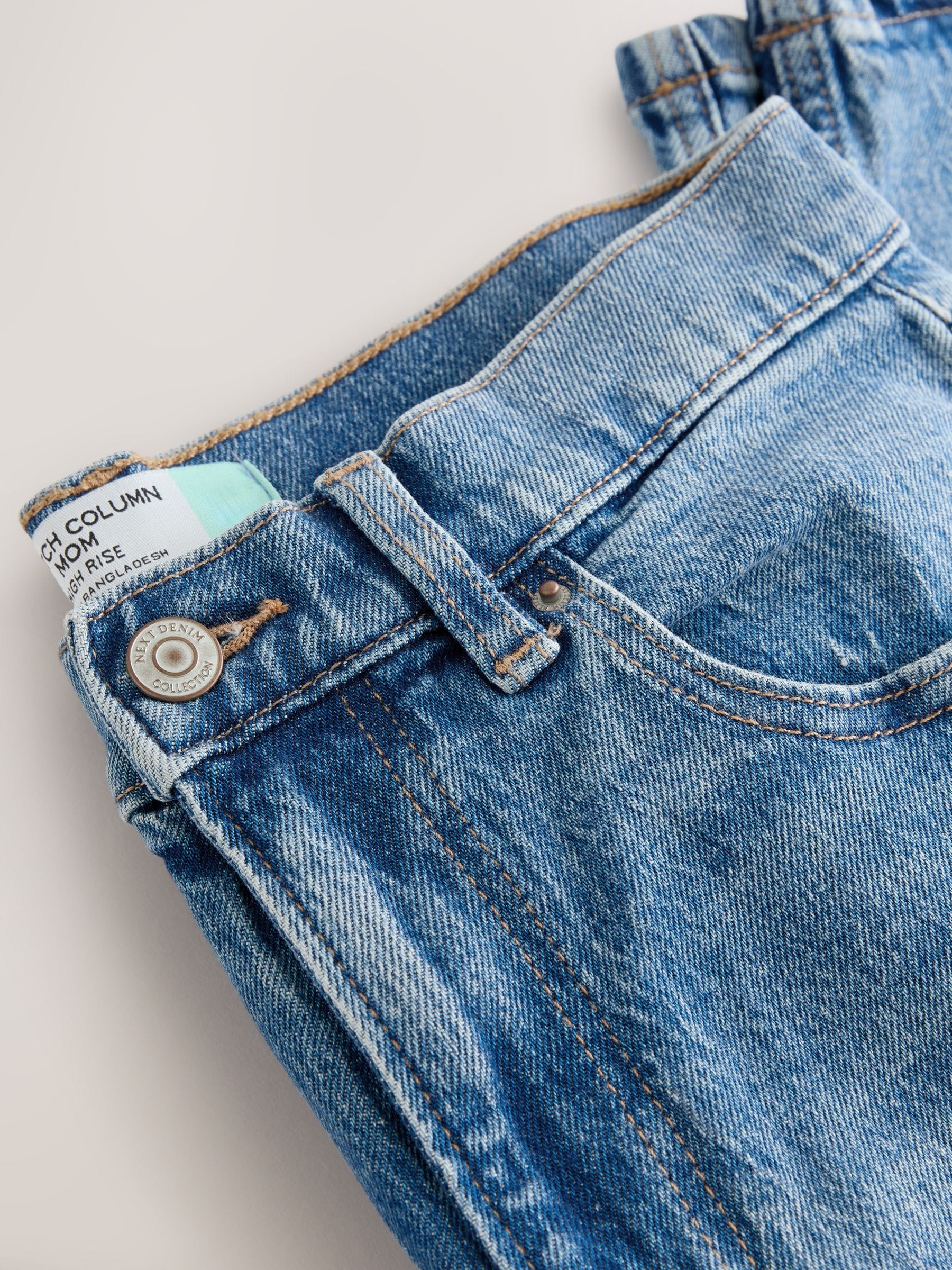 Middenblauw denim - Mom Comfort Jeans met Stretch Column