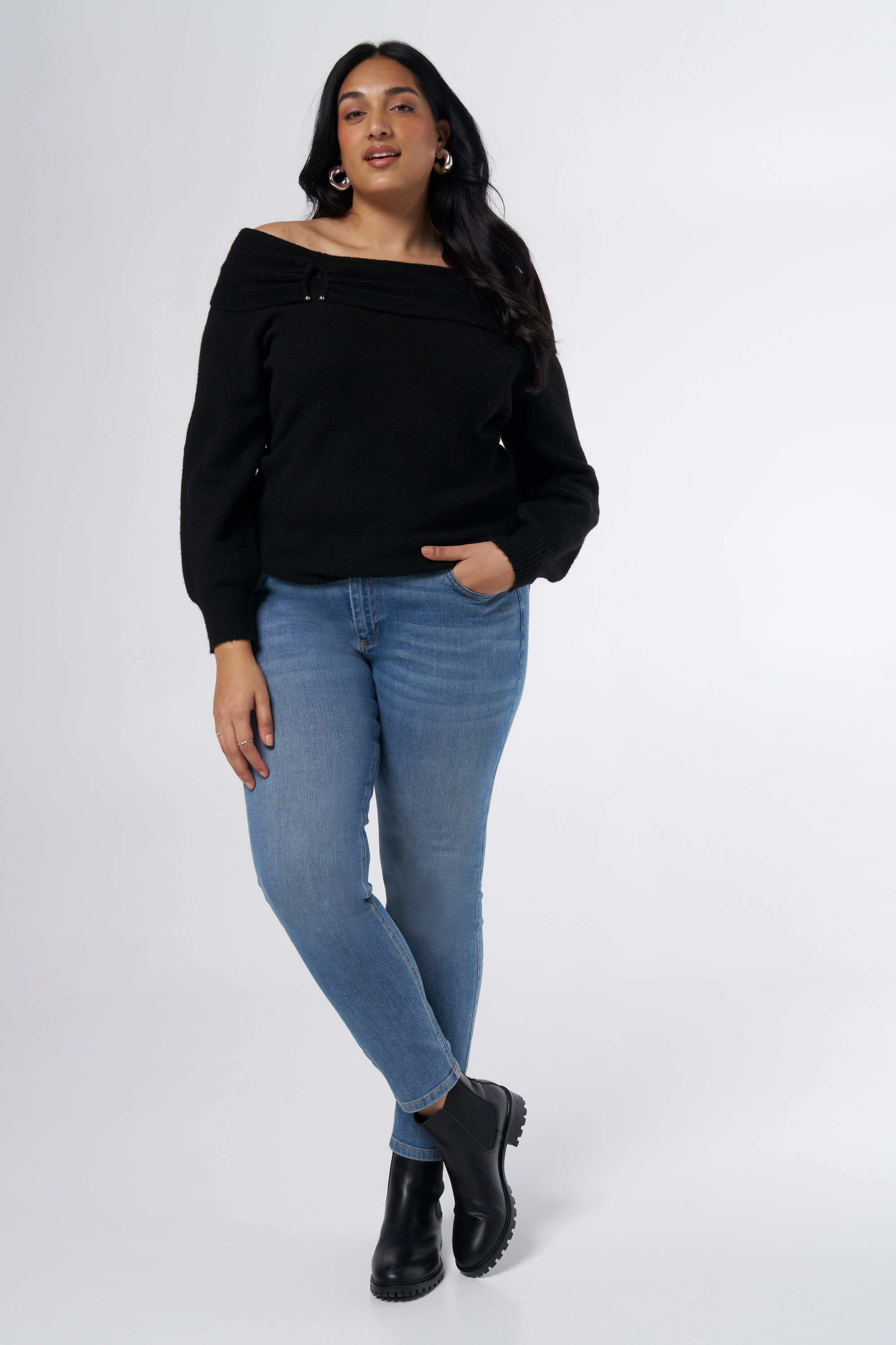 Slim leg jeans IRIS met stretch Stonewash Denim
