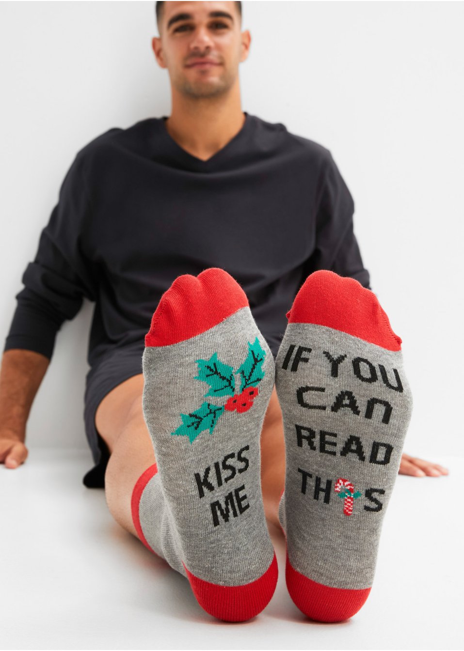Lot de 4 paires de chaussettes avec dicton sous le pied