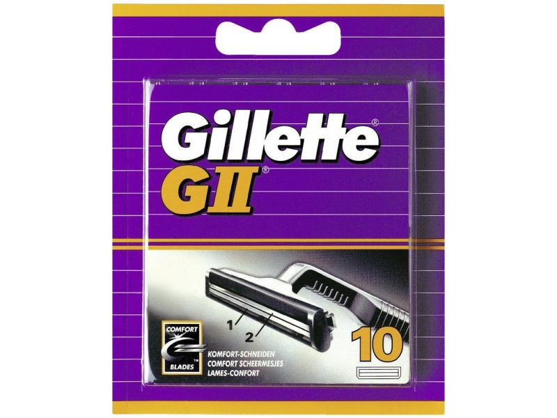 Gillette Rasierklingen GII 10 Stück Ersatzklingen für Gillette GII-Rasierapparate