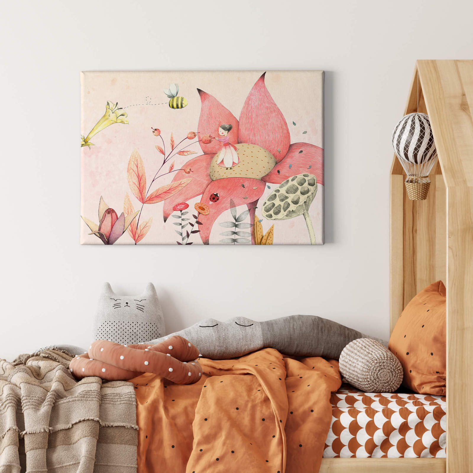 Leinwandbild DÄUMELINCHEN - beige-rosa - 70x50 cm