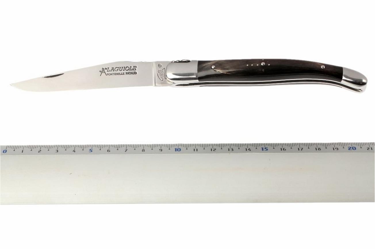 Fontenille Pataud 12cm L12PCN zwart buffelhoorn, Laguiole zakmes