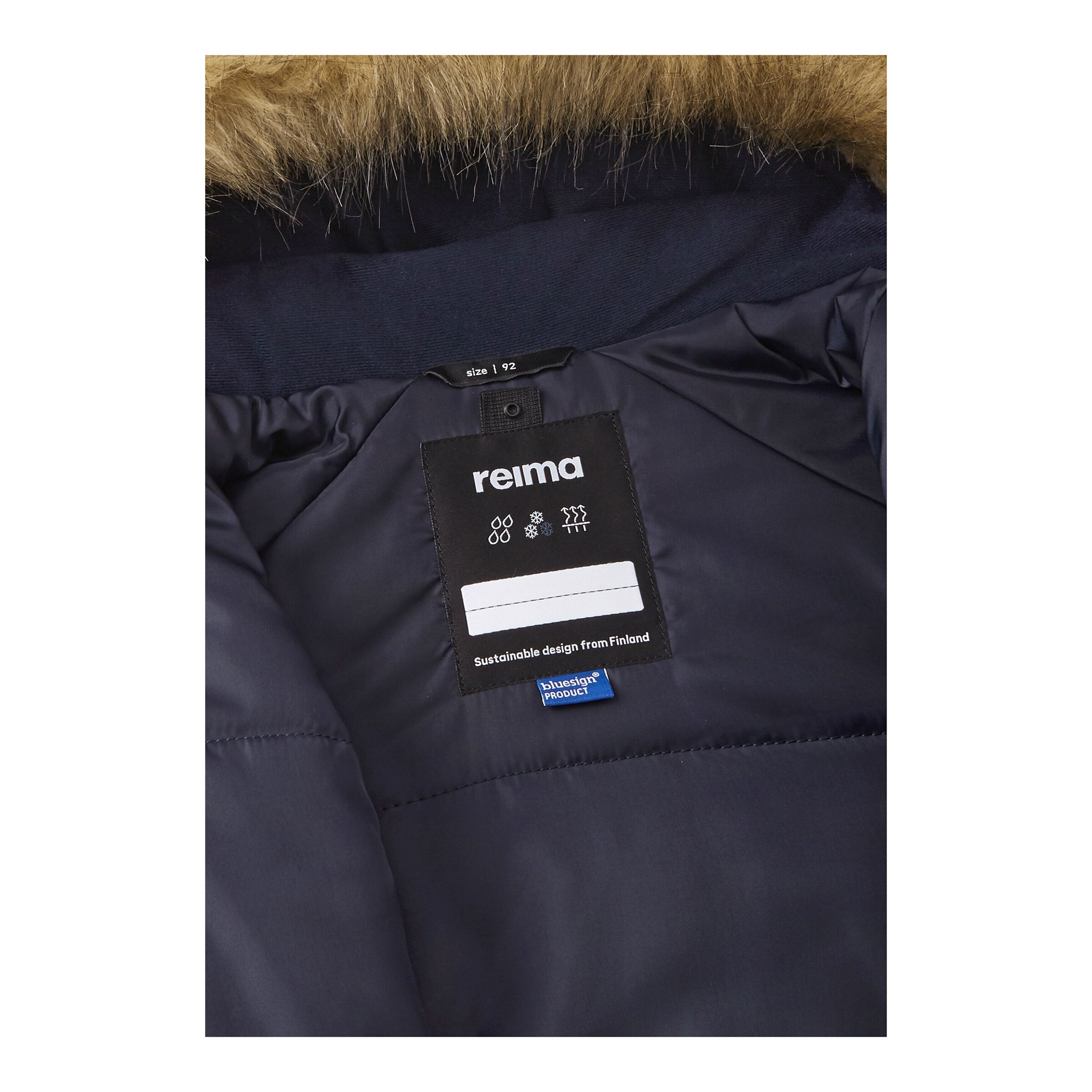 Reima Schneeoverall Kapuze mit Fake Fur marine