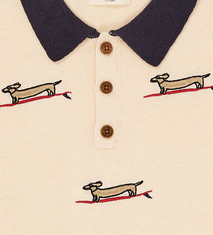 Copenhagen Colors Polo - Strick - Cream/Navy Kamm