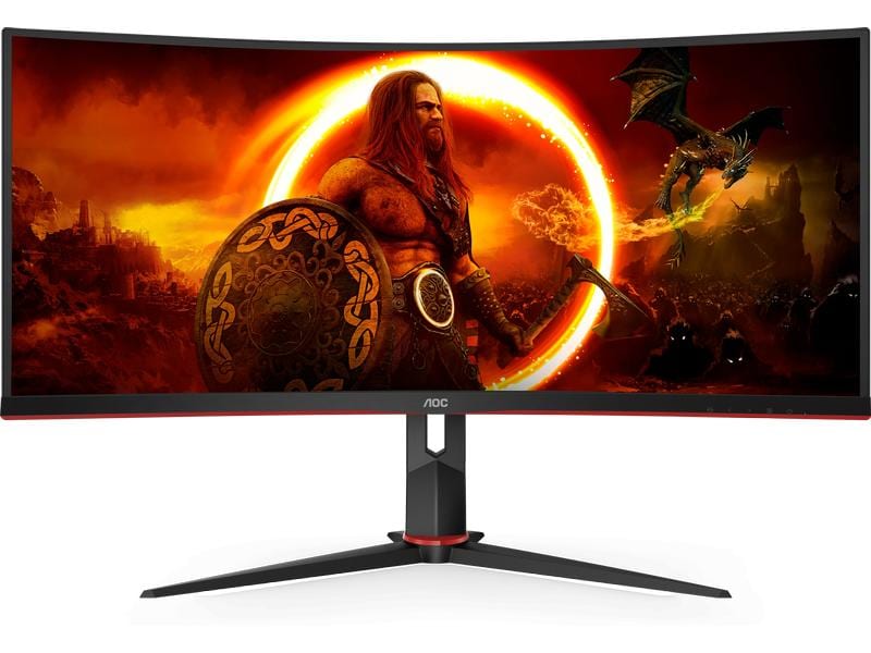AOC Monitor CU34G2XP/BK Schneller 34-Zoll-Gaming-Monitor mit farbbrillantem VA-Panel