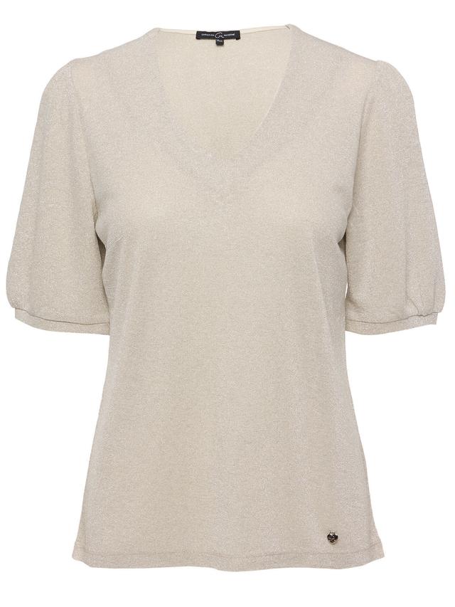 Pullover Lurex mit Puffärmeln
