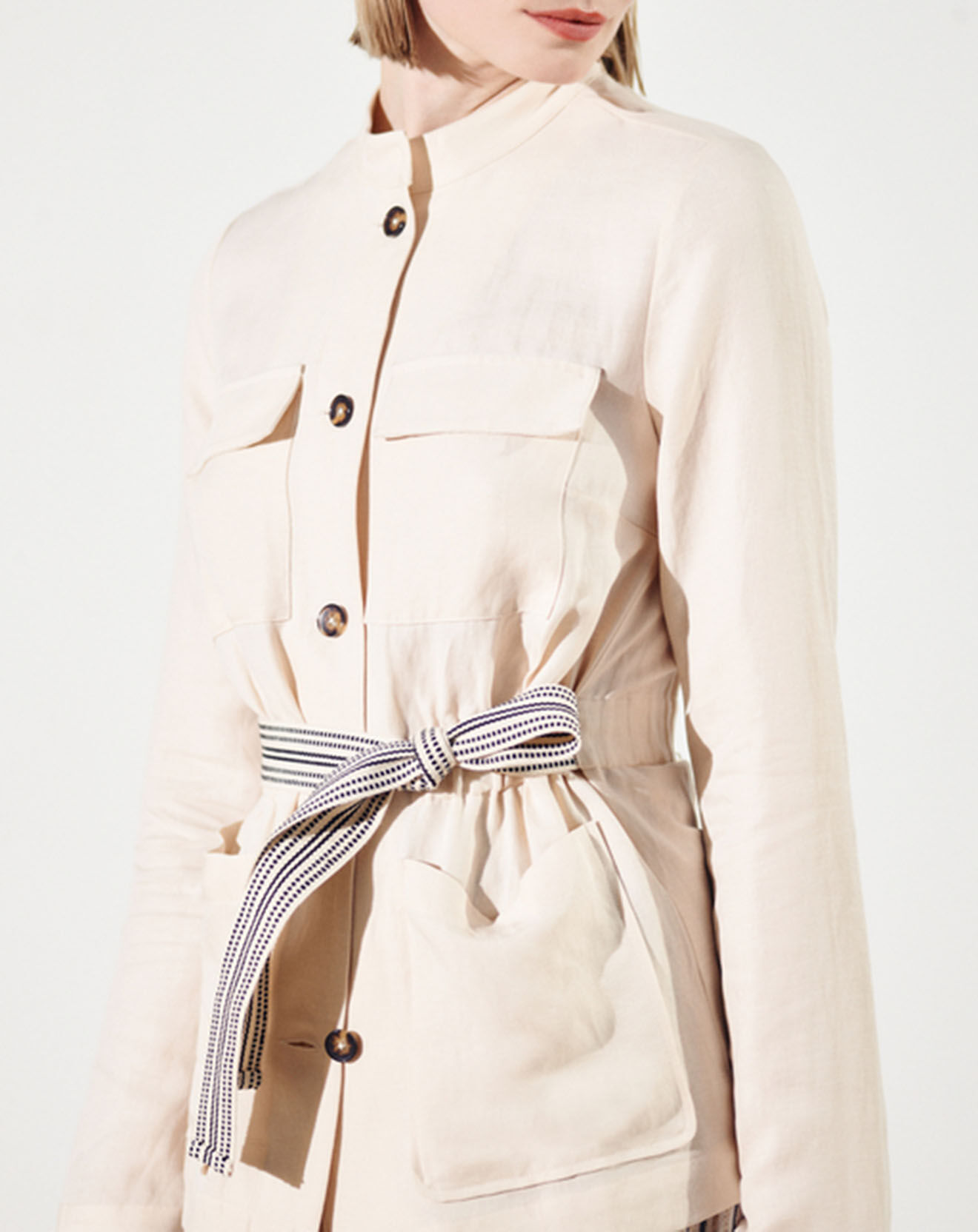Caroll Veste saharienne en Lin mélangé Amelia vanille