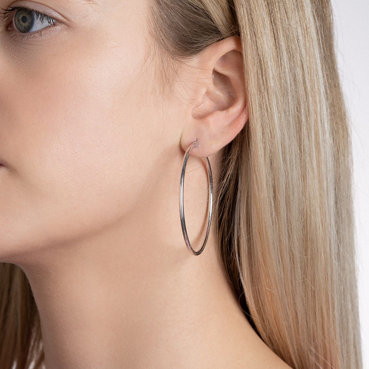 Boucles d'oreilles Brillaxis argent 50mm