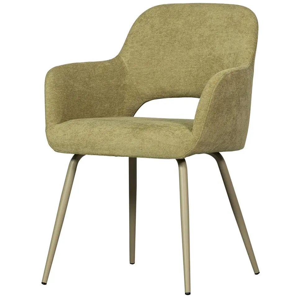 WOOOD Jenny Eetkamerstoelen - Polyester - Sage - Set van 6