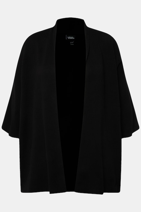 Strickjacke, oversized, offene Form, Schalkragen, Halbarm