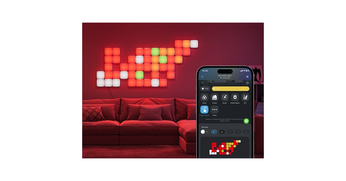 GoveeSmart Mini Panel Lights - 10-pack ledverlichting  (Wit, 2.4GHz wifi + Bluetooth)