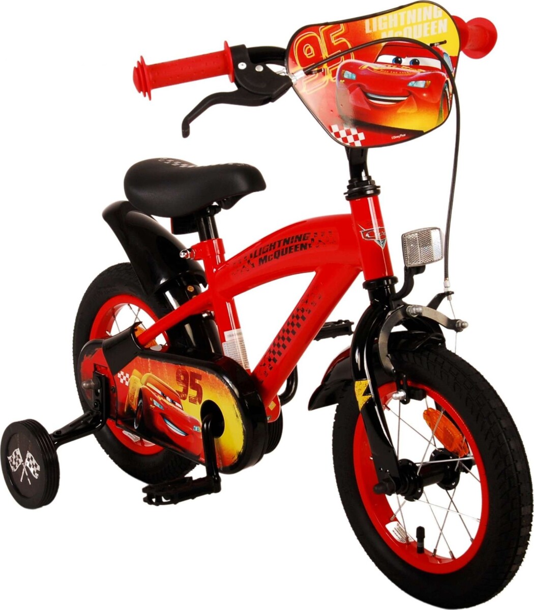 Disney Cars - Børnecykel Med Støttehjul - 12'' - Volare