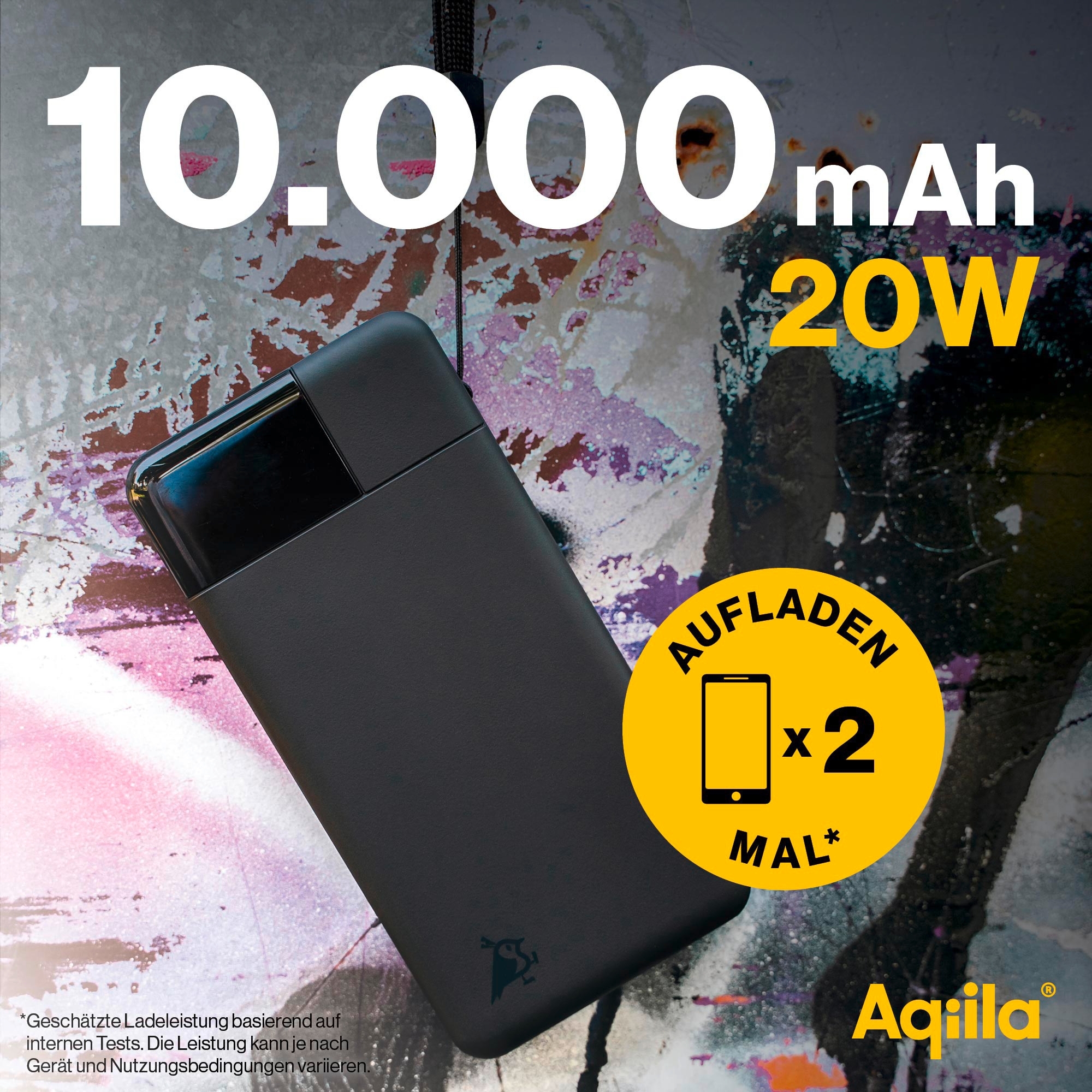 Aqiila Powerbird Powerbank 20 W 10000 mAh schwarz