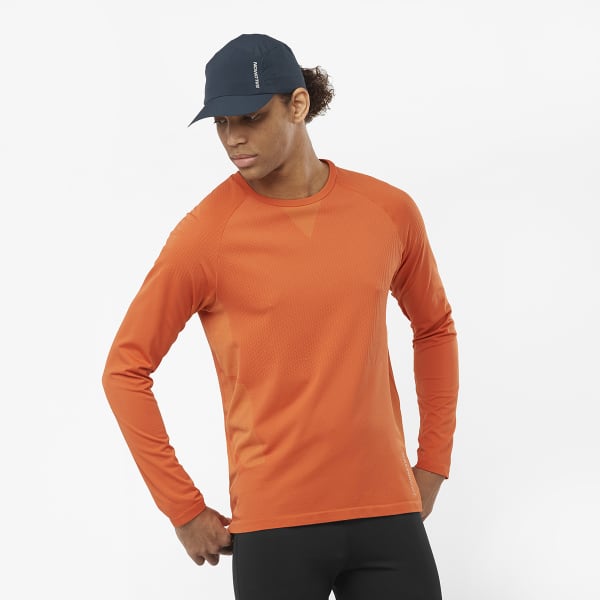 T-shirt running SALOMON SENSE AERO LS TEE M BURNT OCHRE