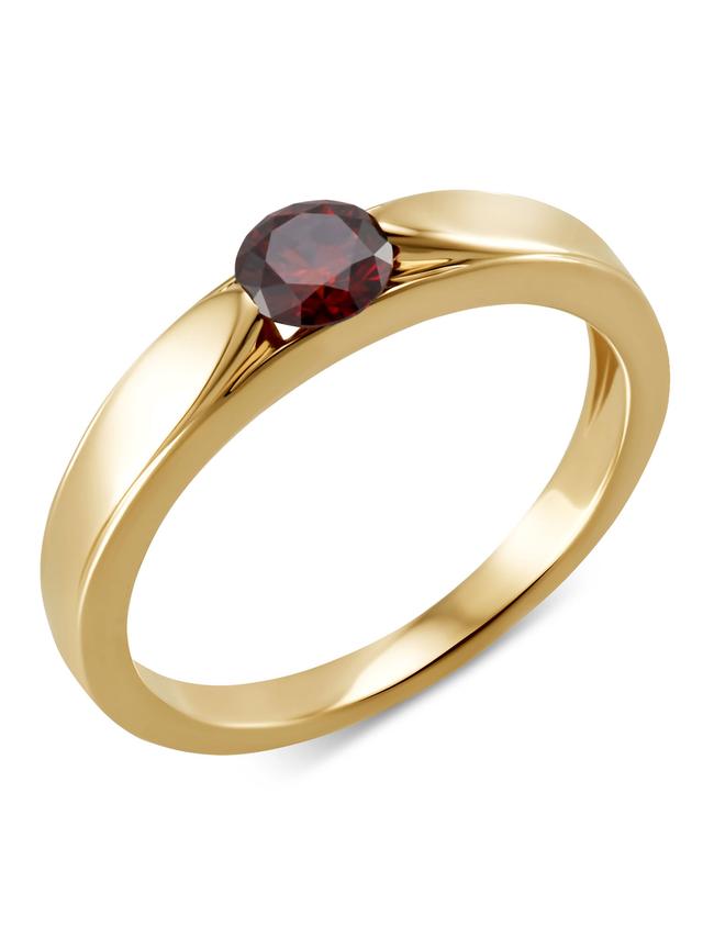 Solitär-Ring LG-Brillant, rot, 0,50 ct. Zertifikat