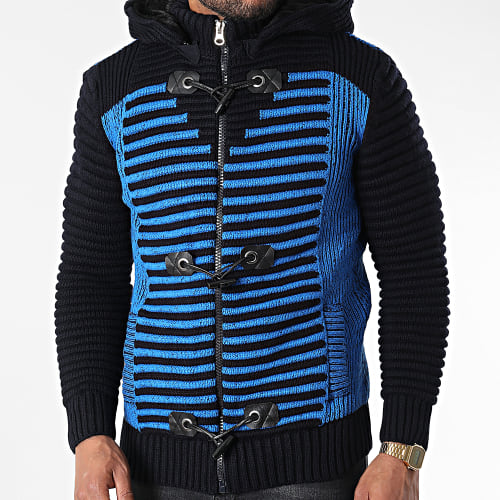 Gilet Zippé Capuche 3005 Bleu Marine Bleu Clair