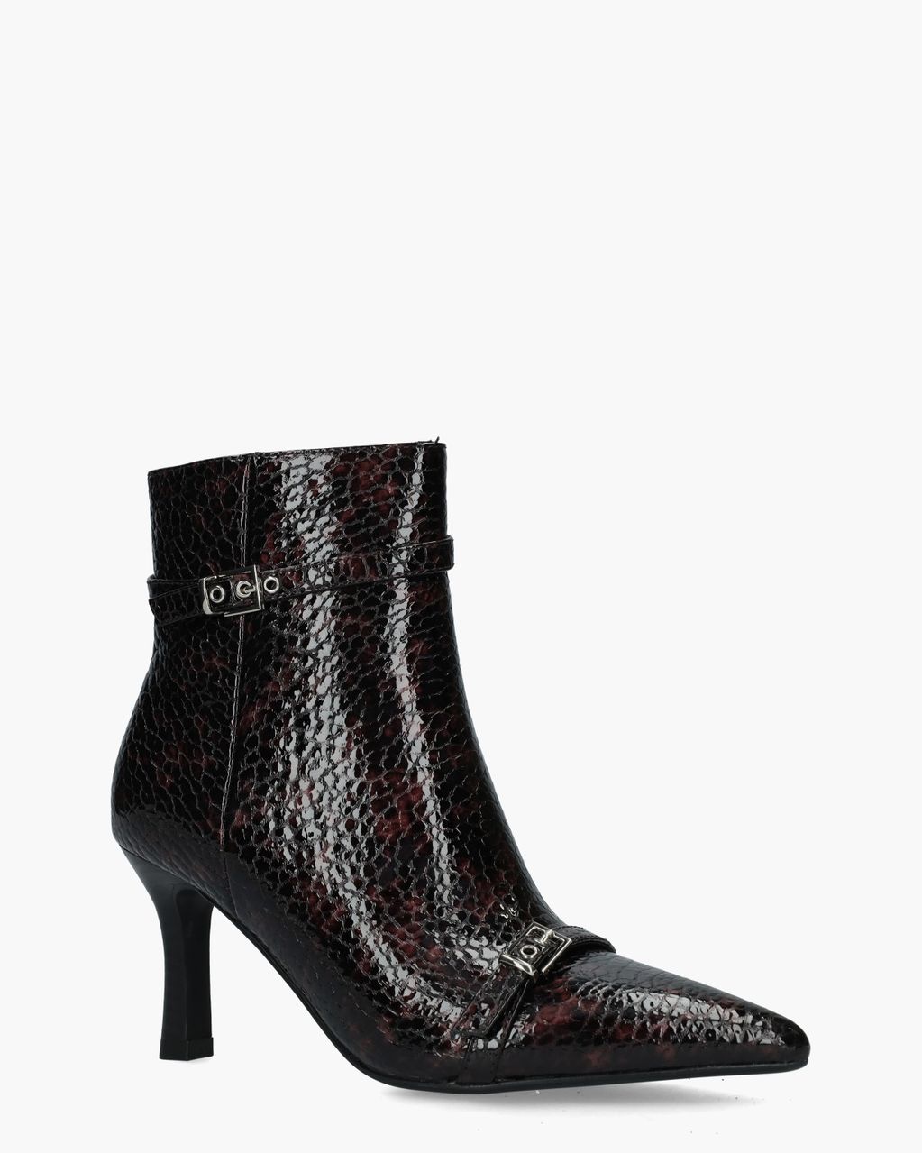 Di Lauro Bibiana Zwart/Bordeauxrood Dames Enkelboots