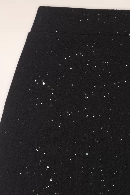 Vintage Chic for Topvintage Glory glitter pencil rok in zwart