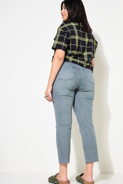 Mom-Jeans, Wide Legs, 5-Pocket, cut Saum