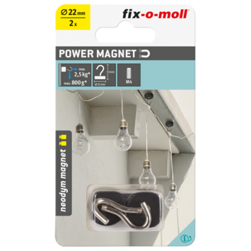 Magneet haak Neodymium rubber 22x33mm 2 stuks