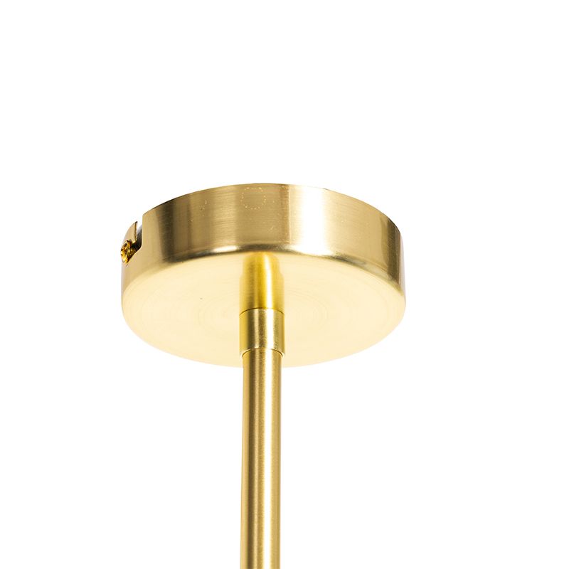 Design hanglamp messing met glas smoke 8-lichts - Explode
