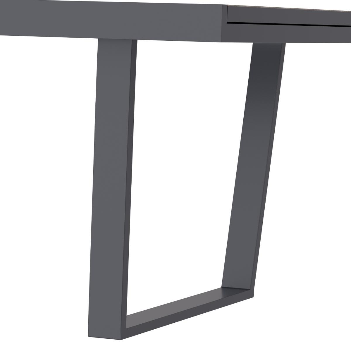 TABLE UNIONE EXTENSIBLE SMOKE GRAPHITE 12 PLACES