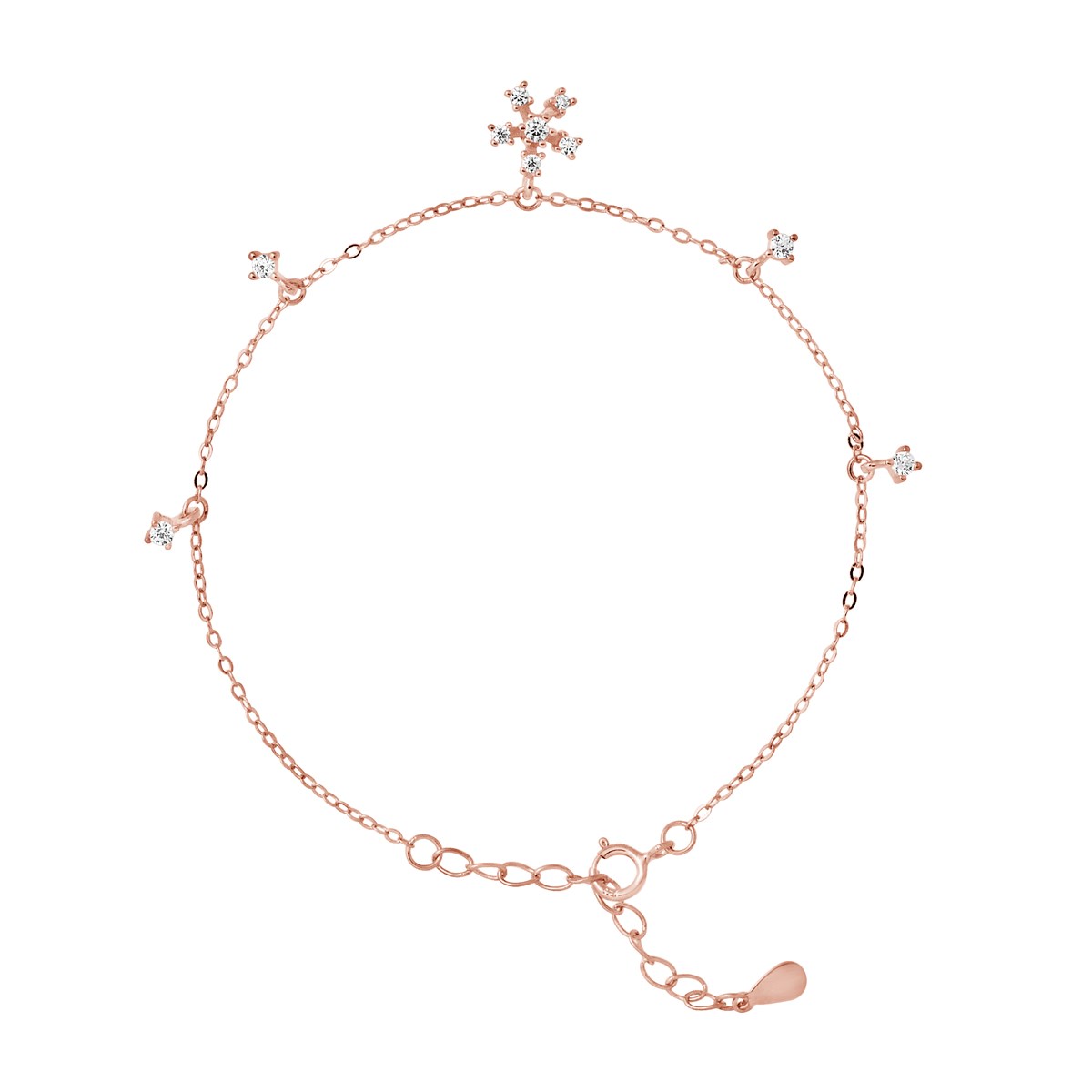 Bracelet FLOCON DE NEIGE - Oxyde de zirconium - Argent 925 plaqué or rose
