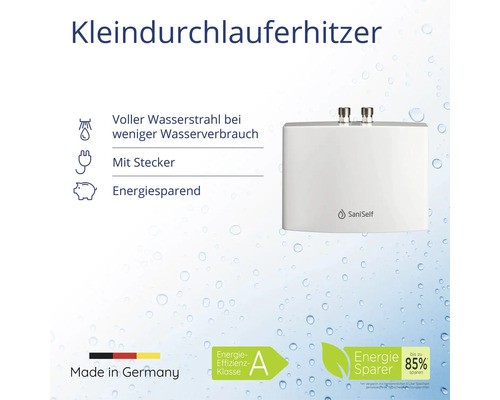 Saniself KD kleine hydraulische doorstroomverwarmer, 3,5 kW