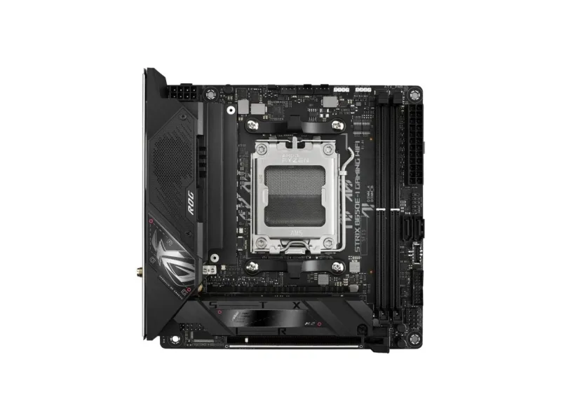 ASUS ROG Strix B650E-I Gaming WiFi - Bundkort - mini ITX - Socket AM5 - AMD B650 Chipset - USB-C 3.2 Gen 2x2, USB-C 3.2 Gen2, USB 3.2 Gen 2, USB 3.2 Gen 1 - 2.5 Gigabit LAN, Wi-Fi 6E - onboard grafik (CPU påkrævet) - HD Audio (8-kanaler)