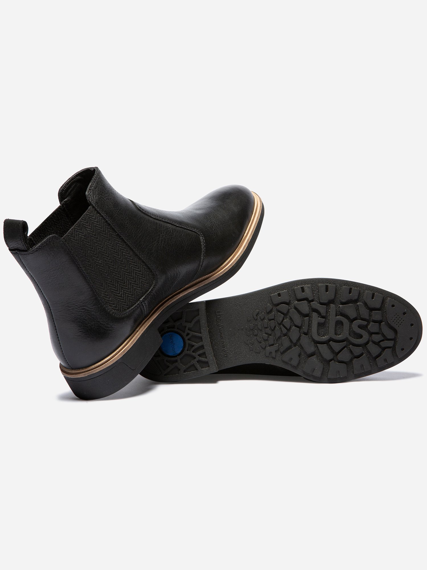 Boots Femme Confort Purefoam Cuir Noir