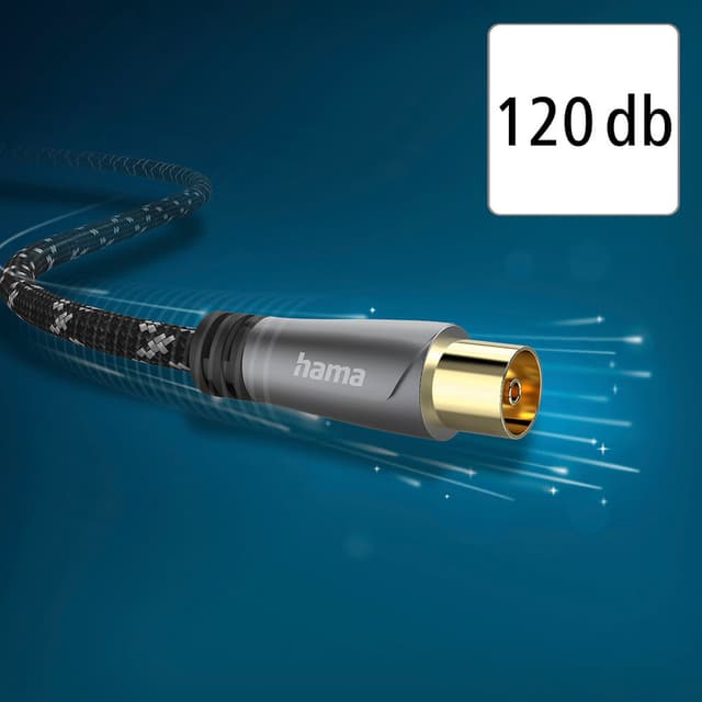 Hama 120dB antennekabel (sort/grå, 5m)