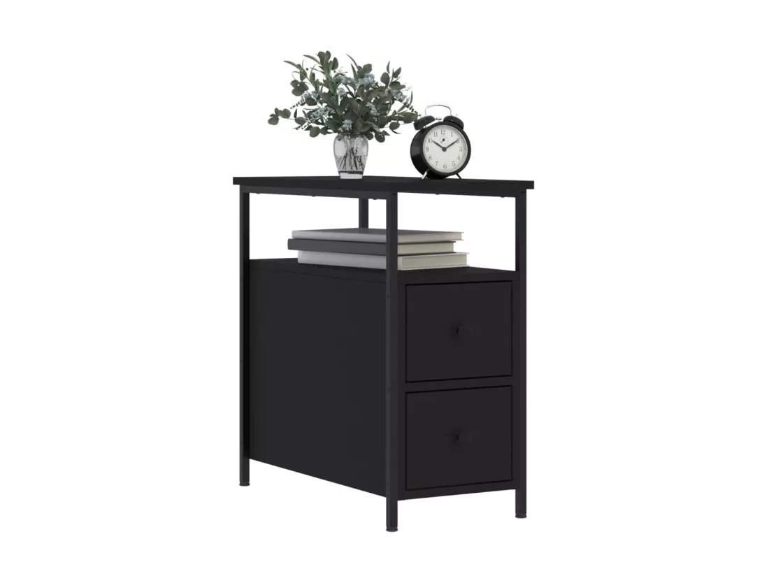 Tables de chevet 2 pcs noir 30x60x60 cm bois d’ingénierie